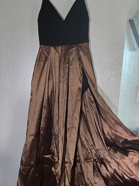 Women's Brown Satin Maxi Skirt